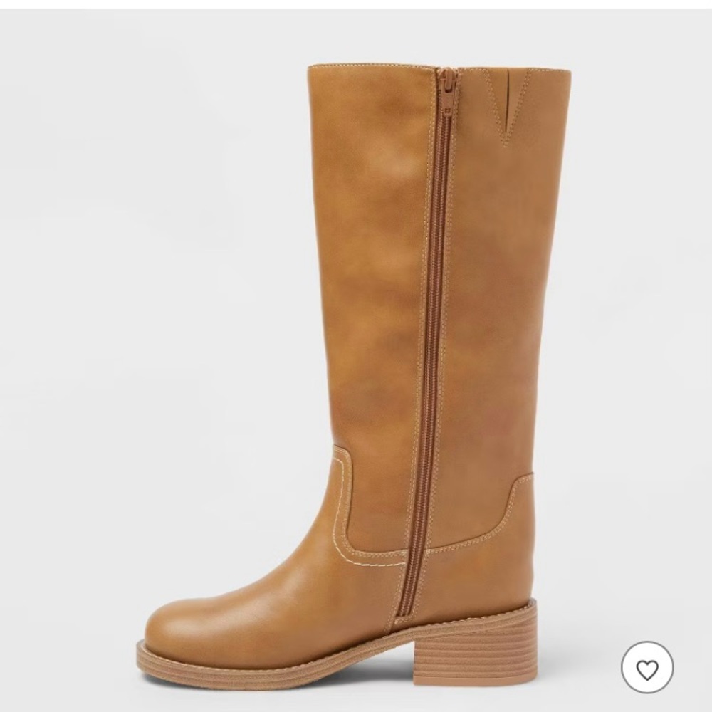 Universal Thread Cognac Tall Leather Riding Boot - Picture 2 of 4